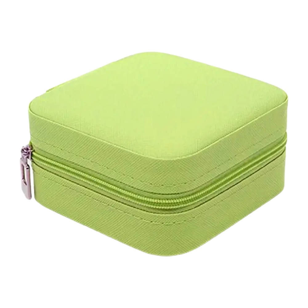 Bright Green Jewelry Box Portable Travel Case for Earrings Rings Necklaces NEW